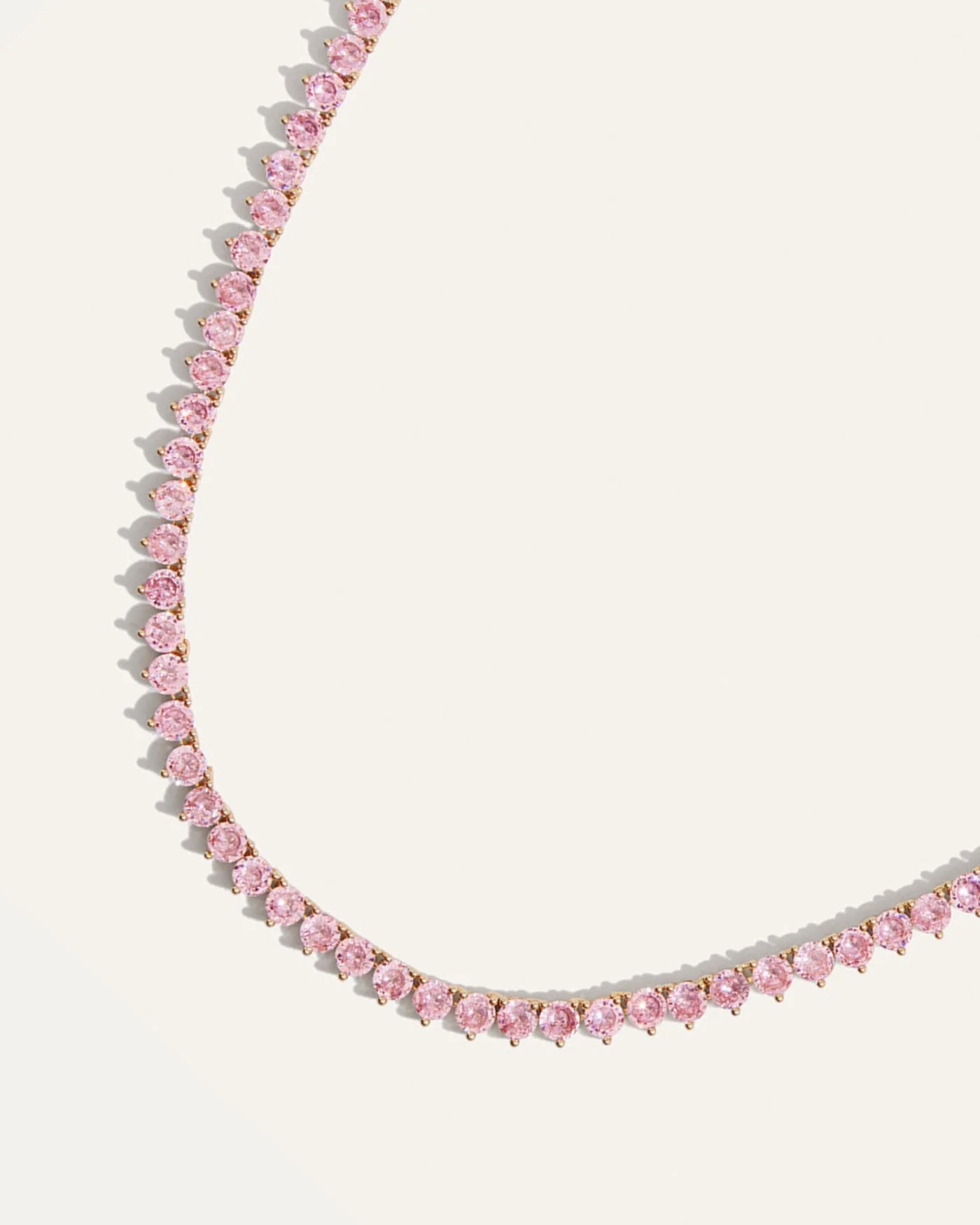 Inheritance Tennis Necklace with Simulated Pink Sapphires