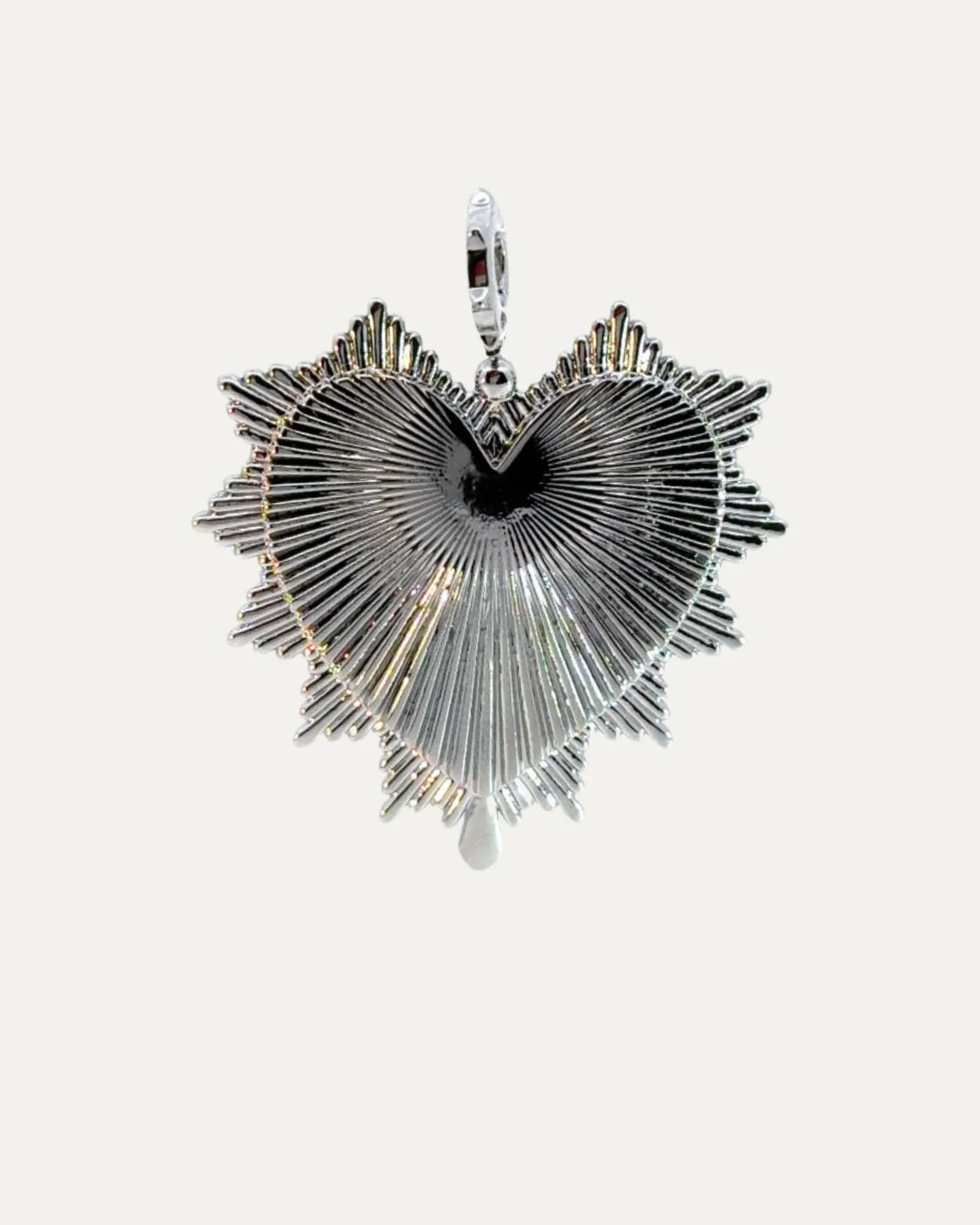 Tatum Silver Vintage Heart Charm with Swivel Clip