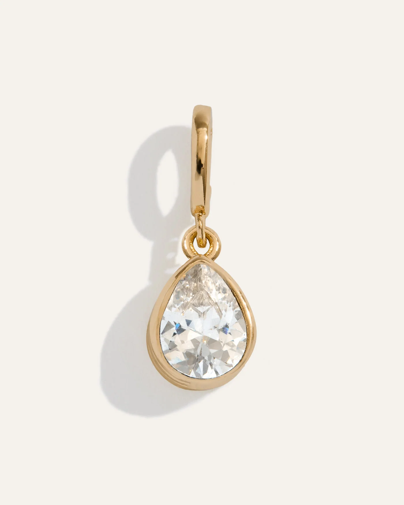 Elisa Reversible Pear Charm in 12k Gold-Plated Brass