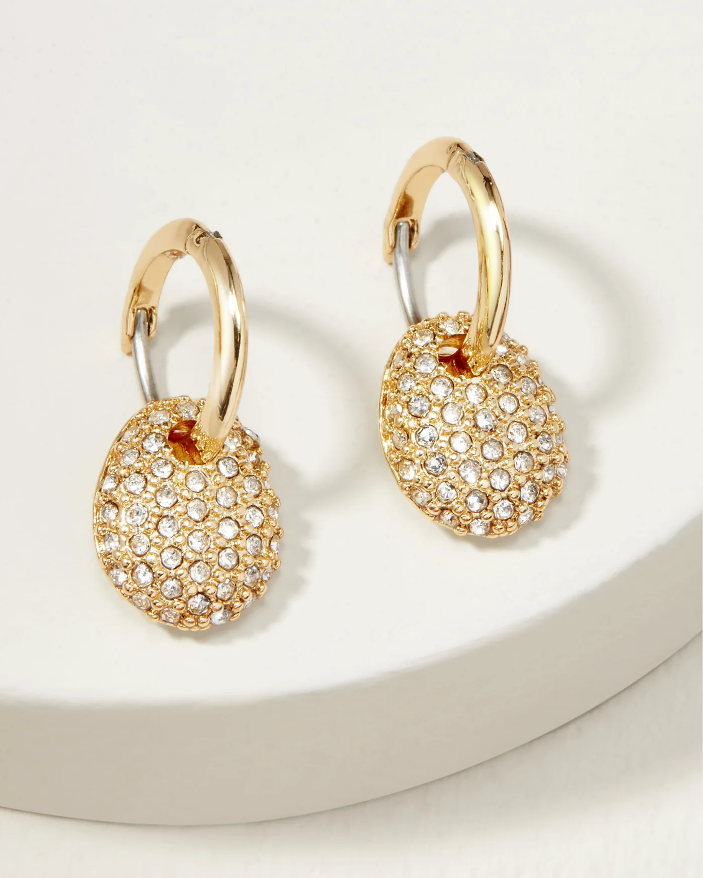 Ulani Reversible Drop Huggie Earrings with Pavé Charm