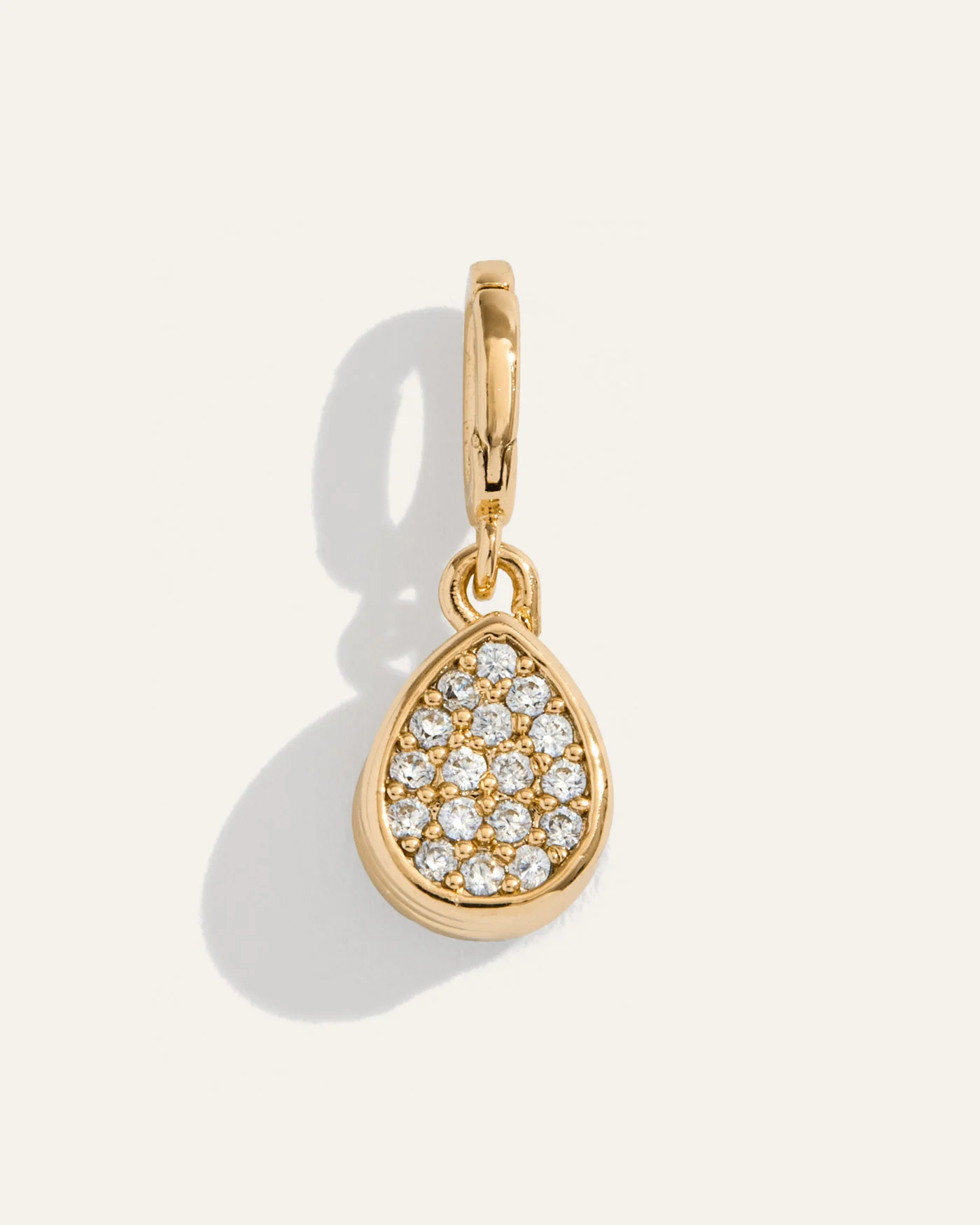 Elisa Reversible Pear Charm in 12k Gold-Plated Brass