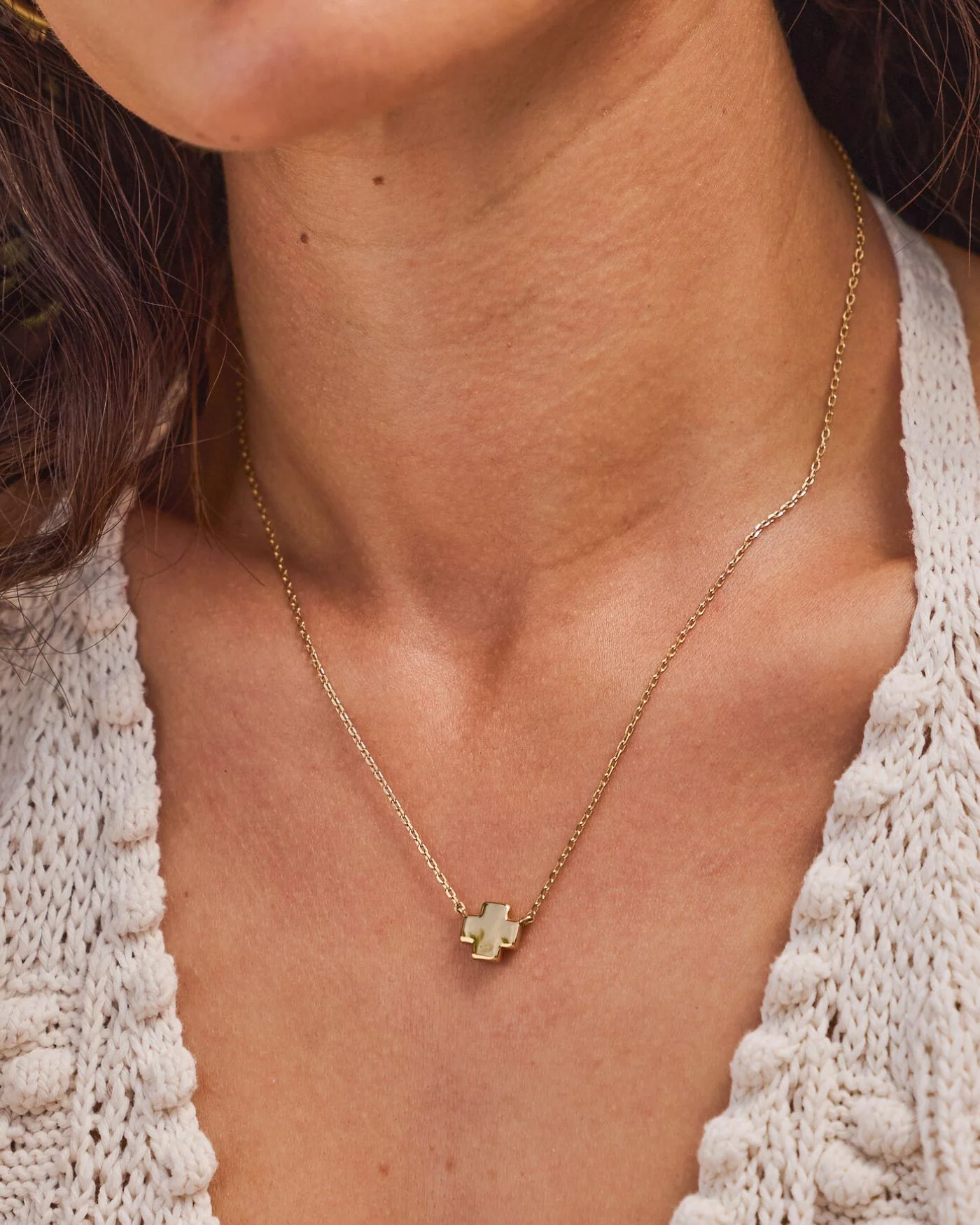 Delicate Adjustable Cross Necklace in Silver or Gold