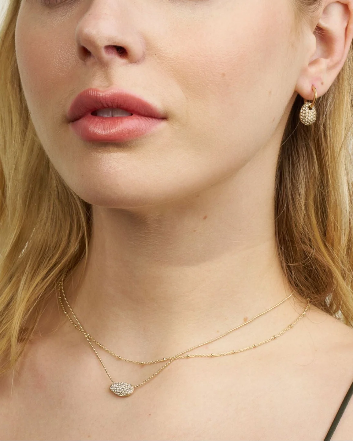 Ulani Reversible Drop Huggie Earrings with Pavé Charm