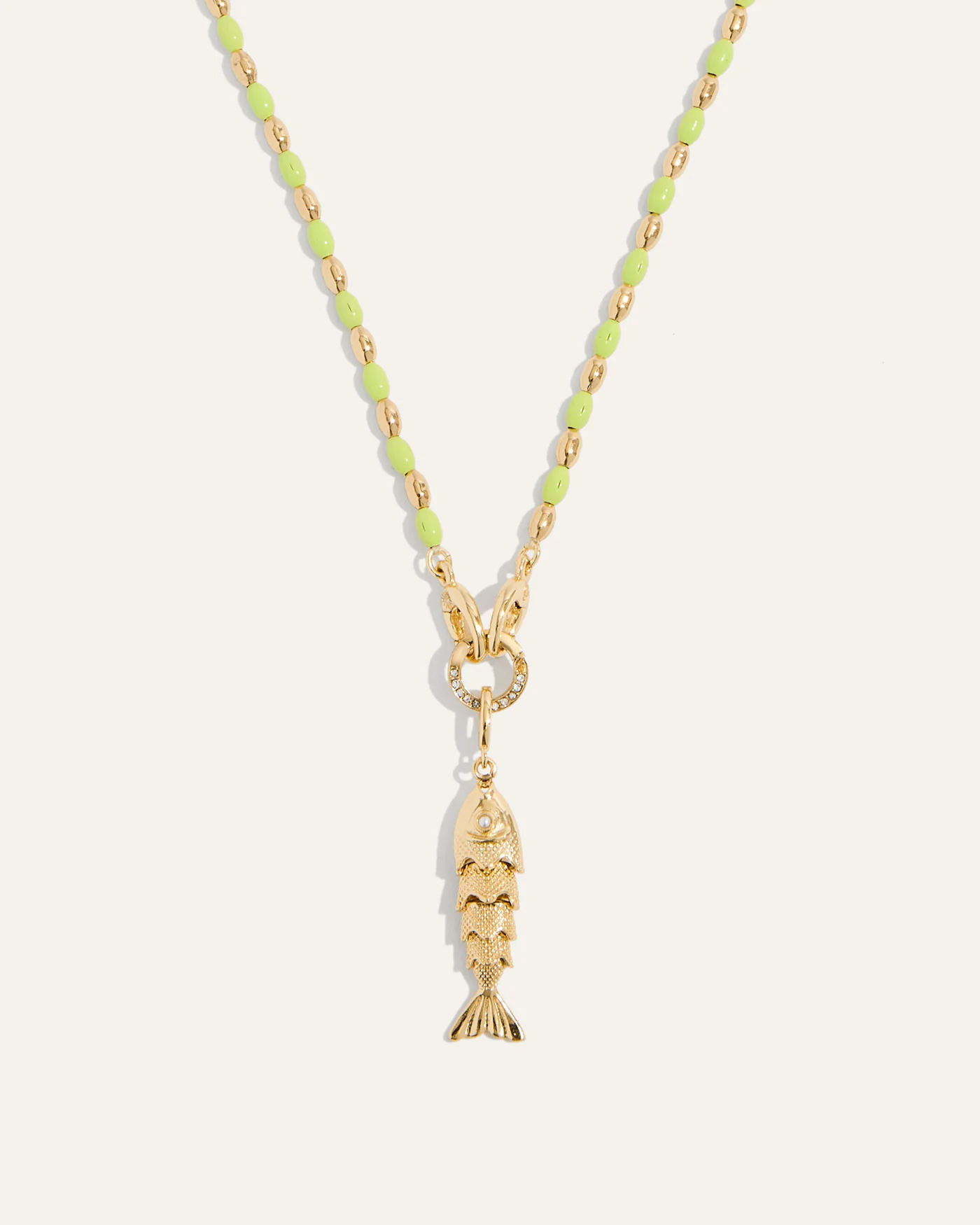 Lucky Fish Charm in 12k Gold-Plated Brass with Pearl Eye