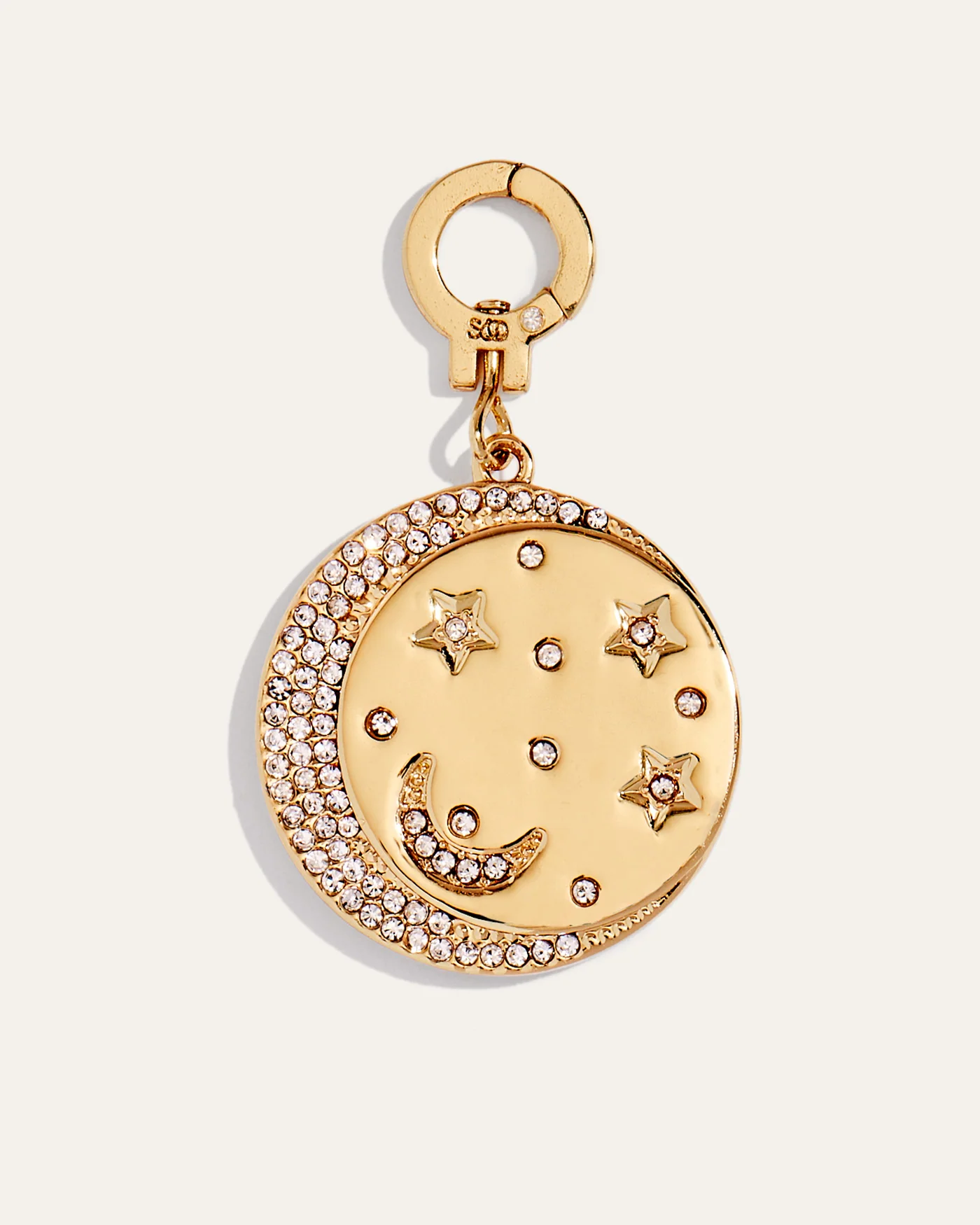 Tatum Celestial Disc Charm Reversible with Pavé Moon and Star