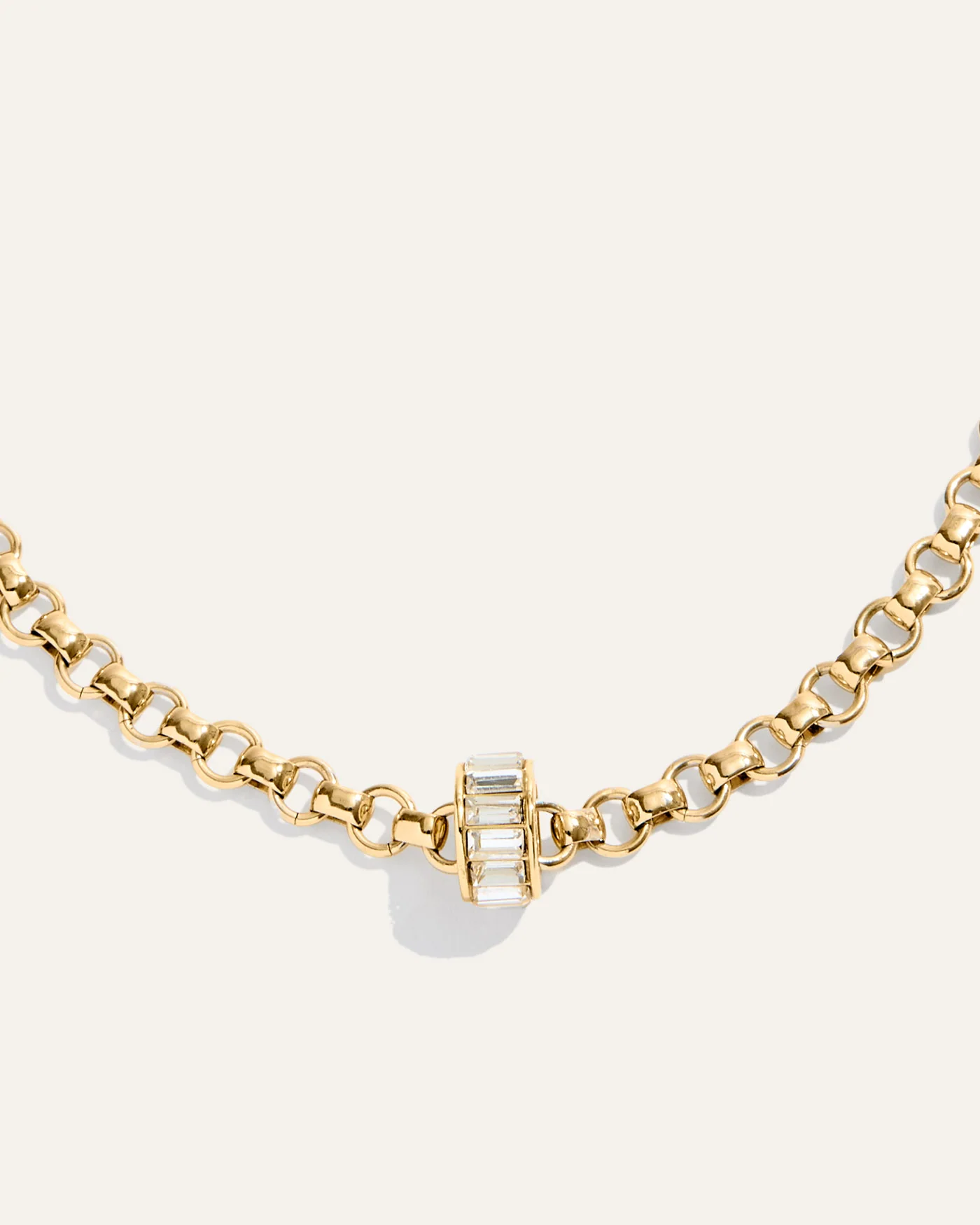 Channel Set Rondelle Charm in 12 Karat Gold-Plated Brass
