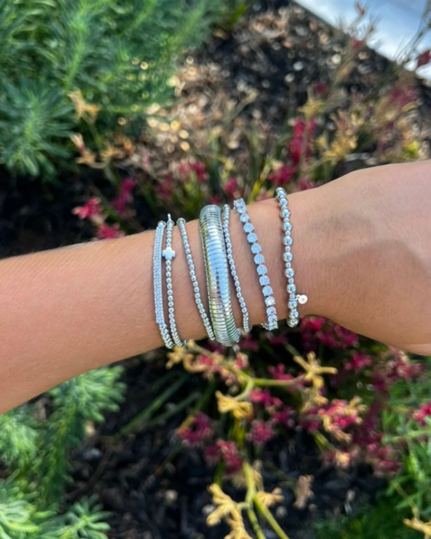 Inheritance Tennis Bracelet with Simulated Diamonds in Silver